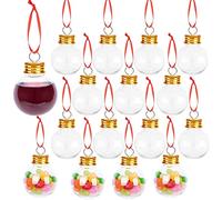Christmas Plastic Booze Bottles Gin Baubles Hanging Pendant Ornaments for Filling Wine Fruit Juice Beverage Candy