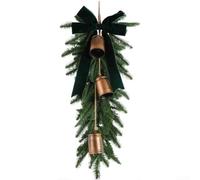 Christmas Plastic Garland 70cm Festive Door Wreath(A) | Classic geometric pattern, timeless holiday theme, lightweight design, easy arrangement, festive mood booster