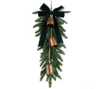 Christmas Plastic Garland 70cm Festive Door Wreath(B) | Classic geometric pattern, timeless holiday theme, lightweight design, easy arrangement, festive mood booster