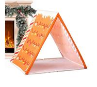 Christmas Play Tent Triangular Folding Christmas-Themed Playhouse Canopy | Folding Tent Indoor for Classroom Playroom Party Camping Reading Sensory Room Outdoor