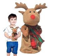 Christmas Plush - Animated Christmas Decorations, Musical Christmas Plush with Reindeer | Soft Christmas Plush, Plush Animals Singing Christmas for Travel, Family,