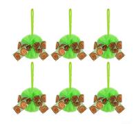 Christmas Plush Ball Ornament Set Includes 6 Pieces with Ribbon Bows, Fabric Material, and Sturdy Polyester Construction for Decorating Various Holiday Items (((E)6pcs)