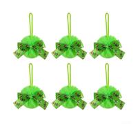 Christmas Plush Ball Ornament Set Includes 6 Pieces with Ribbon Bows, Fabric Material, and Sturdy Polyester Construction for Decorating Various Holiday Items (((D) 6pcs)