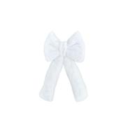 Christmas Plush Bow Decoration, Extra Large Red Velvet Bows For Christmas Tree, 3 Sizes (46cm/30cm/20cm), for Tree, Wreath, Door, Party Decor (White, Large 30x46 cm)