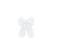 Christmas Plush Bow Decoration, Extra Large Red Velvet Bows For Christmas Tree, 3 Sizes (46cm/30cm/20cm), for Tree, Wreath, Door, Party Decor (White, Medium 20x30 cm)