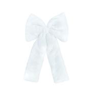 Christmas Plush Bow Decoration, Extra Large Red Velvet Bows For Christmas Tree, 3 Sizes (46cm/30cm/20cm), for Tree, Wreath, Door, Party Decor (White, Extra Large 46x70 cm)
