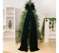 Christmas Plush Bow Decoration, Velvet Large Plush Bow Christmas Tree Suitable For Christma Trees Partys Pendant(dark green)