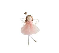 Christmas Plush Doll Ornaments, Angel Hanging Ornaments, Fabric Tree Decorative, 14 * 11cm Size For Christmas Tree Child Safe Design (Pink)
