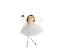 Christmas Plush Doll Ornaments, Angel Hanging Ornaments, Fabric Tree Decorative, 14 * 11cm Size For Christmas Tree Child Safe Design (White)