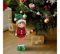 Christmas Plush Elf Dolls, 46cm Festive Holiday Decorations, Soft Leg Hanging/Sitting Ornaments, Red & Green Sequined Hat Elf Figurines, Child-Friendly Huggable Christmas Companion Toys (Dolls B)