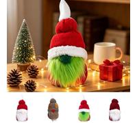 Christmas Plush Gnome Decoration, Cute Tomte Swedish Elf with Knitted Hat, Nordic Gnome Figurine for Kitchen Tiered Tray, Tabletop, Home Decor