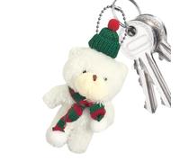 Christmas Plush Keychain 4.7Inch Realistic Bear Soft Cute Decoration | Plush Christmas Doll Keychain for School Travel Daily Commuting Car Keys Backpacks Bags