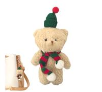Christmas Plush Keychain 4.7Inch Realistic Bear Soft Cute Decoration | Plush Christmas Doll Keychain for Backpacks Mobile Phones Bags Car Keys School Travel