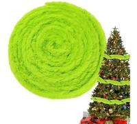 Christmas Plush Ribbon Roll - Soft 5ft Holiday Trim Strip, 5x150cm Size, 80g | Festive Ribbon Decoration For Christmas Tree, Table, Mantelpiece, Wreaths, Staircase, Boots, Ponchos, Hats, Bags, Party P