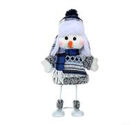 Christmas plush snowman decoration with soft fabric material for holiday For home accents, suitable for display on tables, mantels, or shelves during the season (D)
