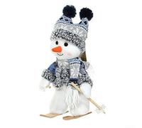 Christmas plush snowman decoration with soft fabric material for holiday For home accents, suitable for display on tables, mantels, or shelves during the season (B)