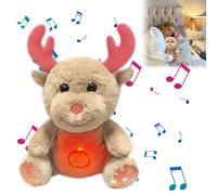 Christmas Plush Toy,Christmas Plush Toy,Santa Elk Snowman Plushs Toy with Musical Lights,Musical Breathing Reindeer Toy Holiday Pillow Soft,Holiday Pillow Festive Ornament for XmasParty