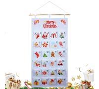 Christmas Pocket Calendar - 100x50cm Fabric Advent Calendar, Wall Hanging, 24 Pockets Reusable Christmas Calendar Countdown | Fillable Storage Bag for Kids, Kids Room, Nursery Room