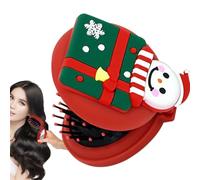 Christmas Pocket Comb - Christmas Theme Travel Hair Comb - Travel Brush Hair Styling Tool, Wet and Dry Hair Round Compact Massage Comb for Purse Pocket
