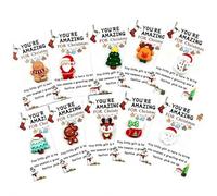 Christmas Pocket Emotional Hug, 10PCS Fun Christmas Pocket Mini Hug Cards with Resin Ornaments, Xmas Pockets Hugs Gifts Bulk, for Coworker Employee Family Friends