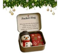 Christmas Pocket Hug Gift, Handmade Felt Christmas Doll Decorations in a Box, A Little Hug You Can Carry with Heartfelt Card, Thoughtful Mini Gift for Friends and Family (#4)