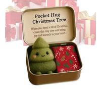 Christmas pocket-hug Gift With A Heartfelt Message Card,handmade Felt Christmas Doll Souvenir, Inspirational Quote Cards,Thoughtful Long Distance Encouragement Gift, xmass Ornament For Friends