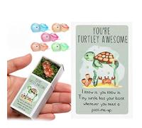 Christmas Pocket Hug Token Bulk, Luminous Resin Turtle Emotional Cheer for Staff Team Employee Appreciation GiftsPositive Support Pocket Hug with Inspirational Card Box, Thank You Gifts