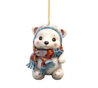 Christmas Polar Bear Ornament Xmas Decorations Ornament 2D Cute Christmas Ornaments, Outdoor Hanging for For Home Holiday Party (b-C, One Size)