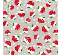 Christmas Polycotton Fabric - Eighty Patterns - Sold Per Metre 112cm Wide (SILVER-FSC904, One Metre)