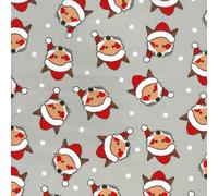Christmas Polycotton Fabric - Forty One Patterns - Sold Per Metre 112 cm Wide - SILVER-FSC920-1 Metre