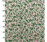 Christmas Polycotton Fabrics - Sold per metre/Half metre by Simply Sew Crafty™ - Reindeers Snowflakes Sausage Dogs (Mistletoe Berries on White, 1 Metre)