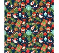 Christmas Polycotton Fabrics - Sold per metre/Half metre by Simply Sew Crafty™ - Reindeers Snowflakes Stars Puddings Candy Canes Hearts Sausage Dogs (Nutcracker Baubles Gifts on Navy, 1 Metre)