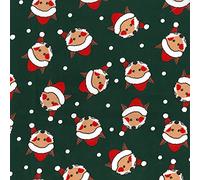 Christmas Polycotton Fabrics - Sold per metre/Half metre by Simply Sew Crafty™ - Reindeers Snowflakes Stars Puddings Candy Canes Hearts Sausage Dogs (1 Metre, TCP920 Green/Xmas Foxes on Green)