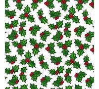 Christmas Polycotton Fabrics - Sold per metre/Half metre by Simply Sew Crafty™ (White Holly)