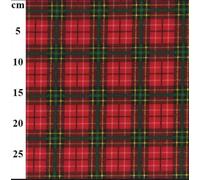 Christmas Polycotton Tartan Plaid Fabric by The Metre, Red, Green, Yellow, Black