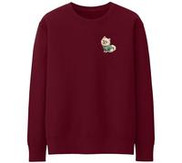 Christmas Pomeranian Sweatshirt For Women Festive Small Pocket Print Xmas Jumper Day Ladies Top, L, Maroon