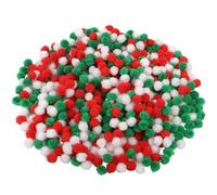 Christmas Pompoms, 600Pcs 1cm Red Green White Mix Fluffy Pom Poms, Xmas Felt Balls for DIY Crafting Hats Arts Trees Projects Decorations