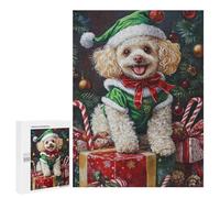Christmas Poodle with Presents-2 Puzzle 1000 Teile Schwer Puzzle Spielzeug Lernspiel Impossible Herausforderungsspielzeug Für Erwachsene Kinder 500 PCS