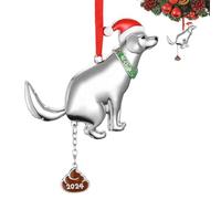 Christmas Poop Dog Metal Pendant,Pooping Dog Humorous Metal Tree Pendant | Seasonal Decor Gag Joke Props Winter Holiday Scene Ornaments for Door, Wall