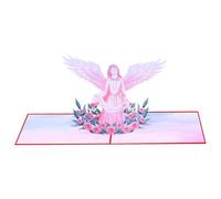 Christmas Pop Up Cards | Angel And Flower Pop Up Card - Unique Greeting Card With Envelopes For Christmas, Spiritual, Baptism