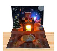 Christmas pop.up Cards - Fun Musical Greeting Cards With Light, Handmade Santa Projection 3D Fireplace, Sturdy Collectible Toy, Distinctive Seasonal Blessing | Wonderful Party Supplies For Family
