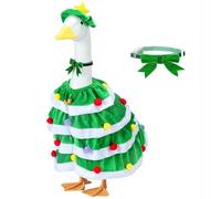 Christmas Porch Goose Outfit, Funny Yard Goose Statue Clothes for Outdoor Lawn Decor, Cute Christmas Costume for 23 Inch Porch Geese, Festive Garden & Patio Decoration (Green)