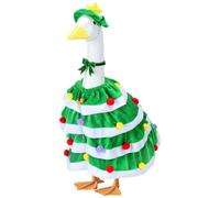 Christmas Porch Goose Outfit, Funny Yard Goose Statue Clothes for Outdoor Lawn Decor, Cute Christmas Costume for 23 Inch Porch Geese, Festive Garden & Patio Decoration (Green)