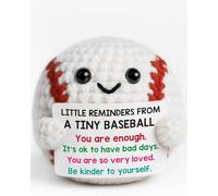 Christmas Positive Crochet Baseball Gift Handmade Baseball Gifts for Men Women Son Daughter Emotional Inspiring Support Present for Teammate Coach Boyfriend Brother Get Well Soon (a tiny baseball)