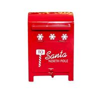 Christmas Post Box 15x23cm To Santa North Pole Red Metal Xmas Cards List Letters Decor