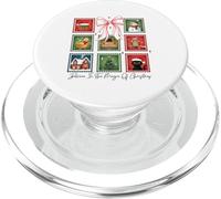 Christmas Postage Stamps Postal Men Women Kids Retro Xmas PopSockets PopGrip for MagSafe