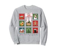 Christmas Postage Stamps Postal Men Women Kids Retro Xmas Sweatshirt