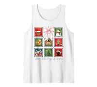 Christmas Postage Stamps Postal Men Women Kids Retro Xmas Tank Top