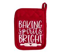 Christmas Pot Rack Baking Kit Christmas Pot Holder Baking Kit Oven Mitts Ornament Printed Oven Gloves Kitchen Cooking Gift For Teacher Neighbor Coworker Family Storage (B, A)