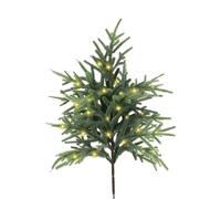 Christmas Pre Lit Pine Stems with Detachable LED Lights | DIY Artificial Branches for Wreaths, Vase Fillers & Indoor/Outdoor Holiday Decor | Includes Warm White Fairy Light String